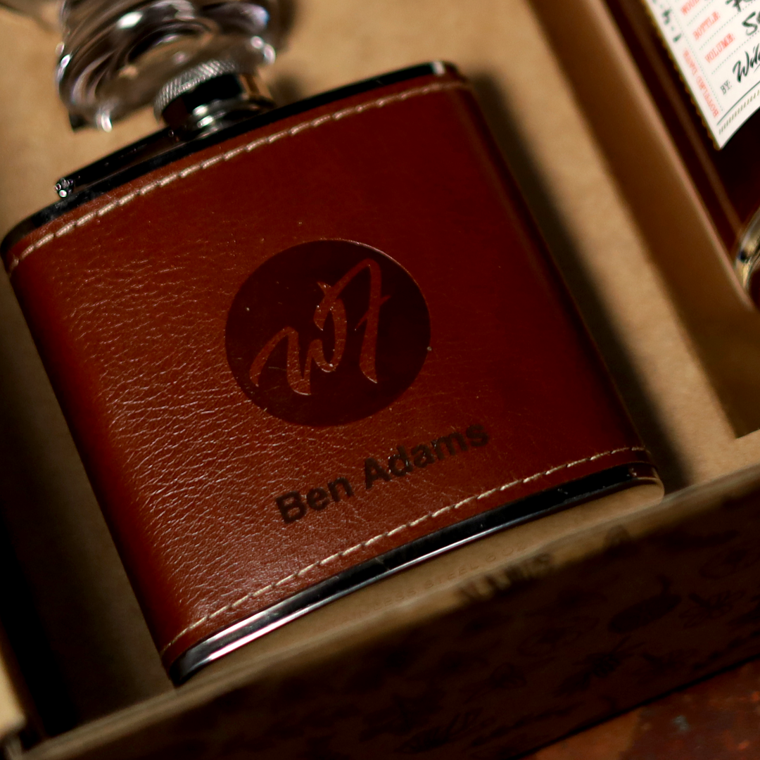 Whisky & Personalised Hip Flask Gift Pack